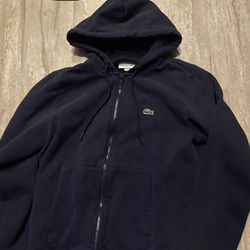 Lacoste Size M Hoodie Classic Fit Navy