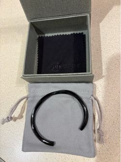 Black stainless steel bangle bracelet