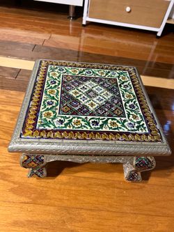 Footstool india rajput rajasthan silver metalwork