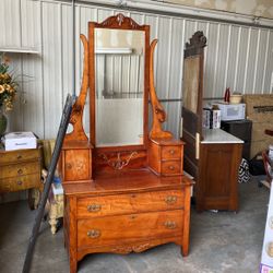 Antique Dresser With Mirror