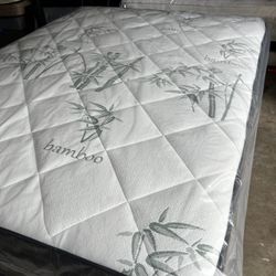 Bamboo Queen Pillow Top Mattress & Boxspring 