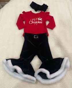 Baby Girl My First Christmas Outfit Set