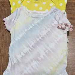 0-3 Months Colorful Baby Girl One Piece Bodysuit 4 Piece Set