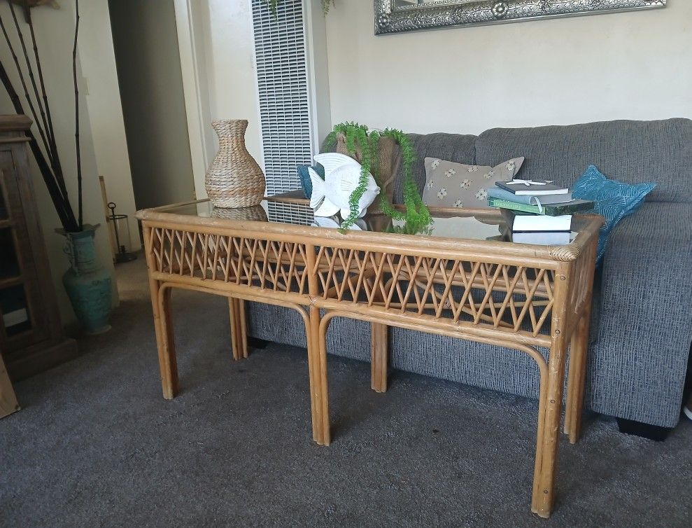 Rattan Console Table