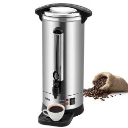 32& Commercial Coffee Urn, 110 Cups Stainless Steel Large Coffee Dispenser, 1500W 110V Electric Coffee Maker Urn For Quick Brewing, Hot Water Urn with