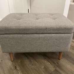 Mid Century 28” Ottoman - Dark Grey