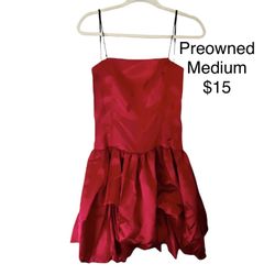Fiesta Red Ruffle Party Dress Medium 