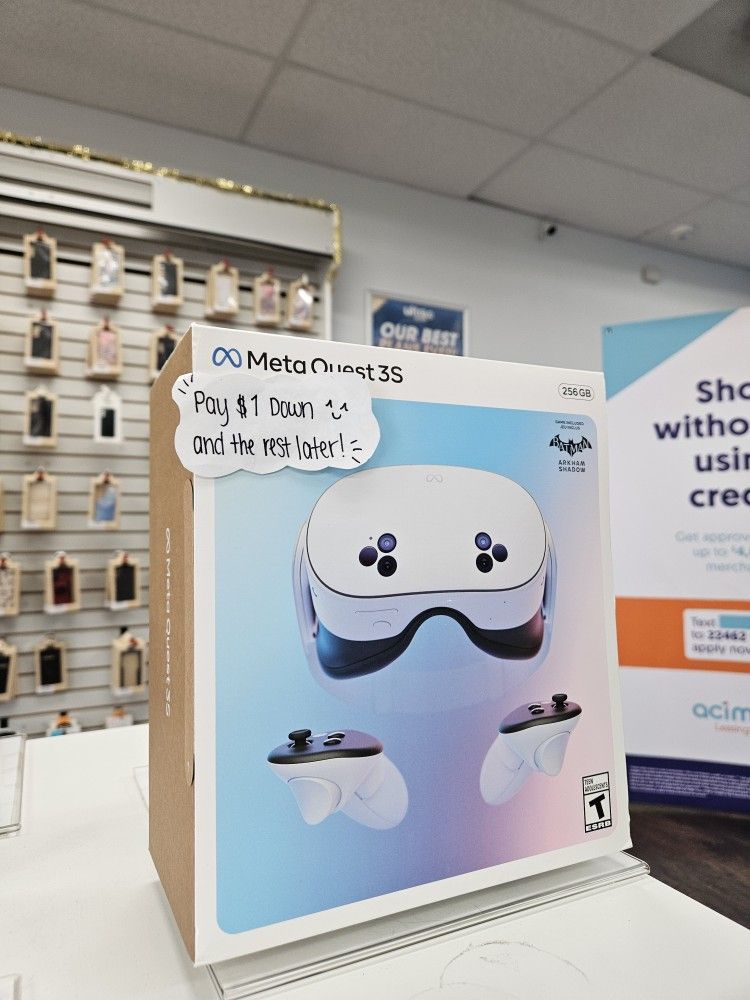 Meta Quest 3S New - $1 To Take it Home same Day and Pay the Rest later!