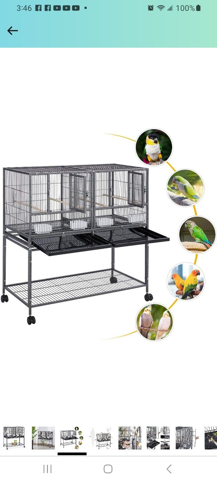 HORIZONTAL BIRD CAGE 100$