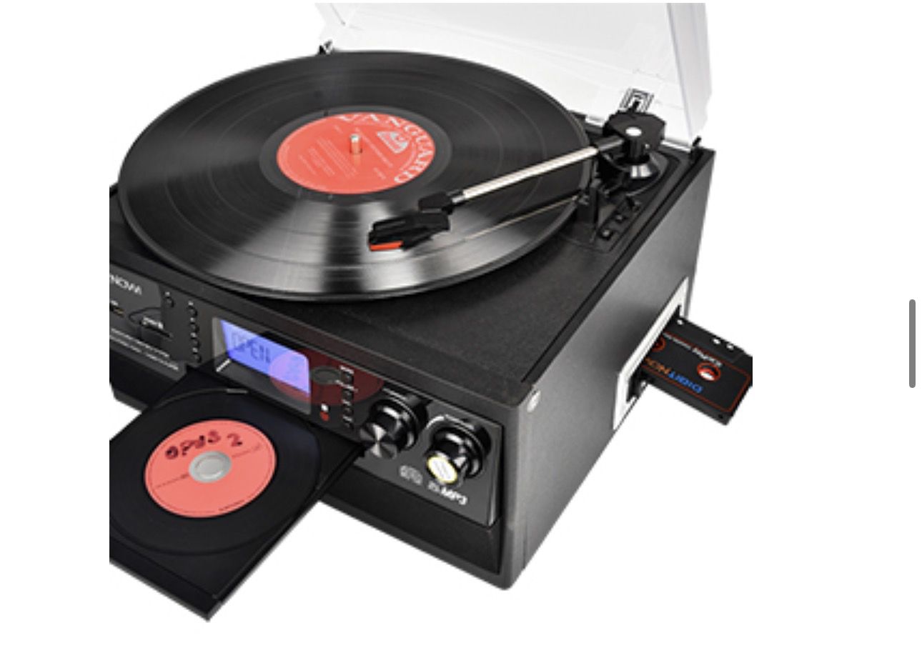 LP Vinyl player with Bluetooth , cassete, radio , recorder