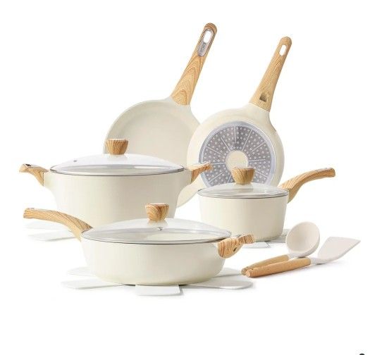 Brand New SENSARTE Ceramic Cookware Set, Pots and Pans Set Non stick, 14-Piece Induction Cookware, Non toxic Healthy Non Stick Kitchen Cooking Set