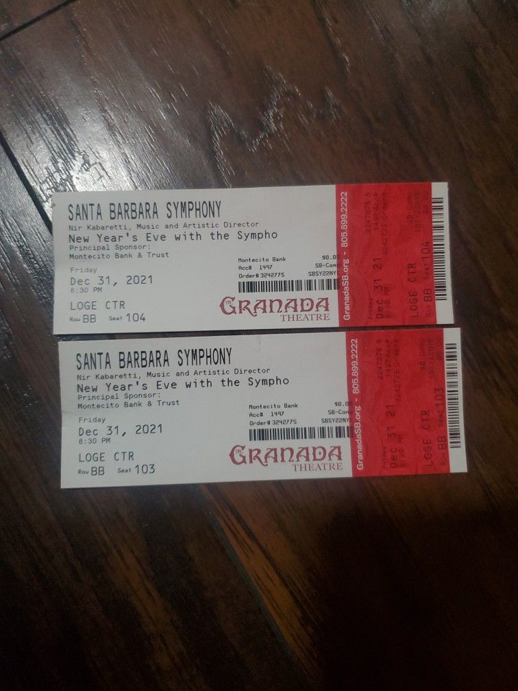 New Years Eve SB Symphony 2 Tickets