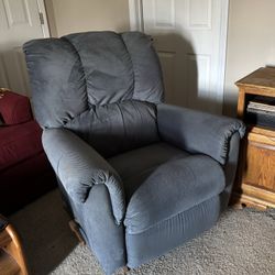 Blue Gray Reclining Chair