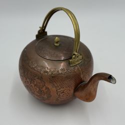 Brass Tea Pot - Antique - China - (Real Solid Brass)