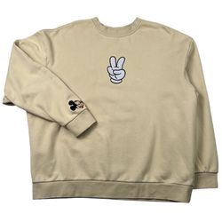 2023 Disney Mickey Mouse Peace Sign Pullover Sweatshirt XL