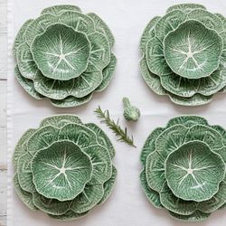 Bordallo Pinheiro Cabbage 12- Piece Dinnerware Set