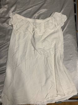 off the shoulder white dress