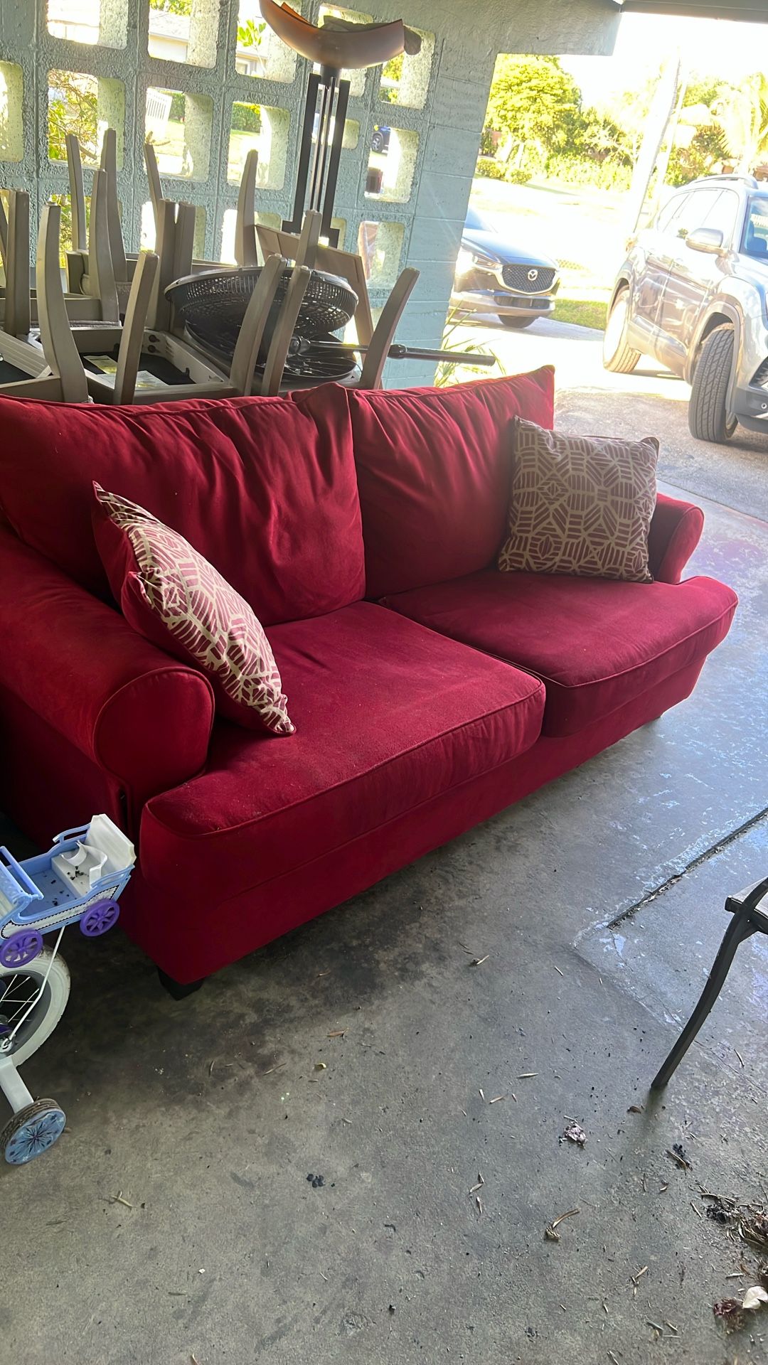 Red Full-Size Sleeper Couch - Great Condition - $150