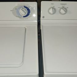 White GE Washer and Electric Dryer Set