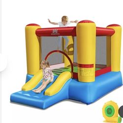 Inflatable Bouncer Kids Bounce House Jumping Castle Slide with 550W Blower