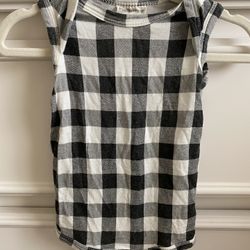 Spearmint Sleeveless Bodysuit Black Plaid Size 0 To 3 Months