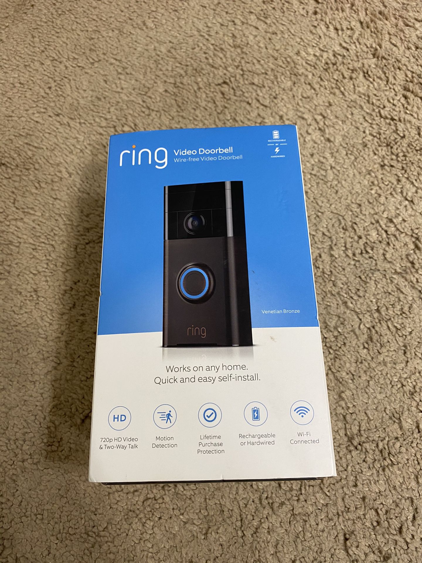 Ring video doorbell camera rechargeable or hardwired