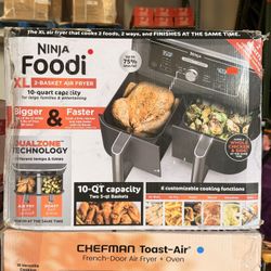 Ninja Foodi XL 2-Basket Air Fryer 10QT Capacity Brand New In Box