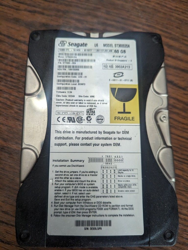 Seagate ST360020A Hard Drive