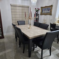 For Sale: Marble Dining Room Table and Chairs