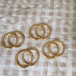 Gold Tone Napkin Rings 