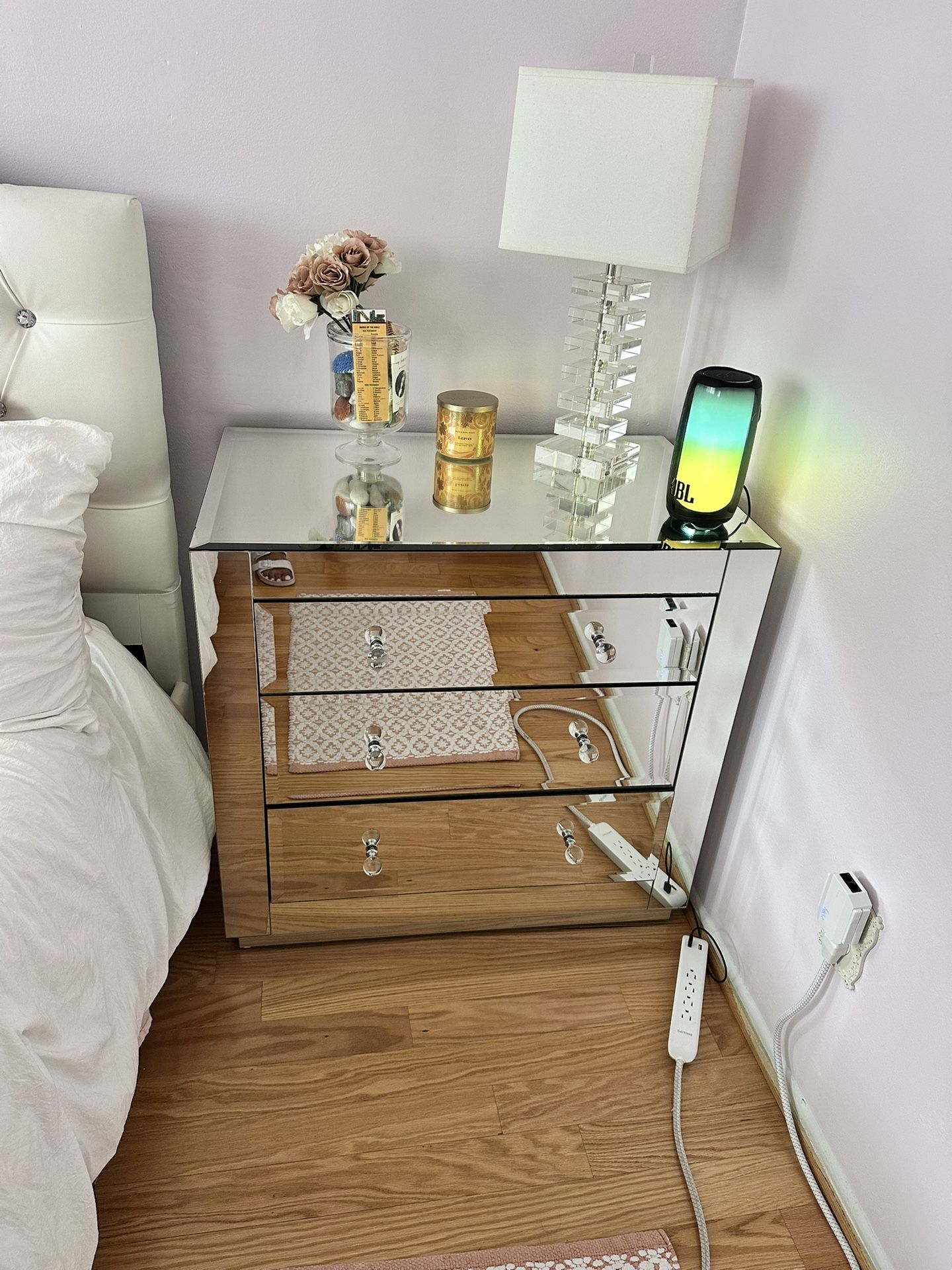 Mirrored 3 Drawer Set Of 2 (used)