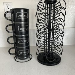 coffee pod stand and new coffee mugs 