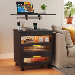 LED Night Stand/End table with charging station