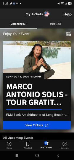 Marco Antonio Solis 2 tickets