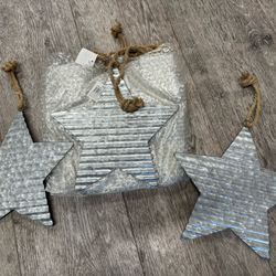 Decorative Tin Stars on Rope 