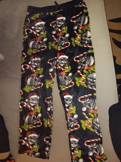 Angry cat Christmas pajama pants