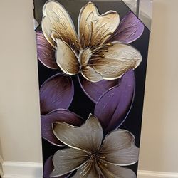 Purple, Silver, and Gold Wall Art