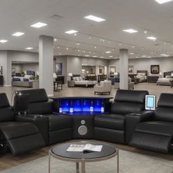 New Arrival Power Reclining Sectional With Bar And Blue Tooth 