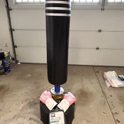 Punching Bag w/ Stand + Everlast Boxing Gloves