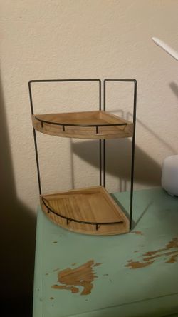 Corner counter top or shelf two tier organizer