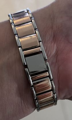 Women's Two-Tone Silver and Rose Gold Tone Crystal Bezel Watch