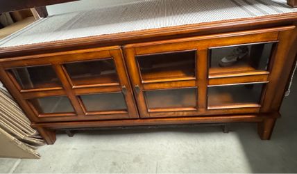 Wooden four glass media console stand