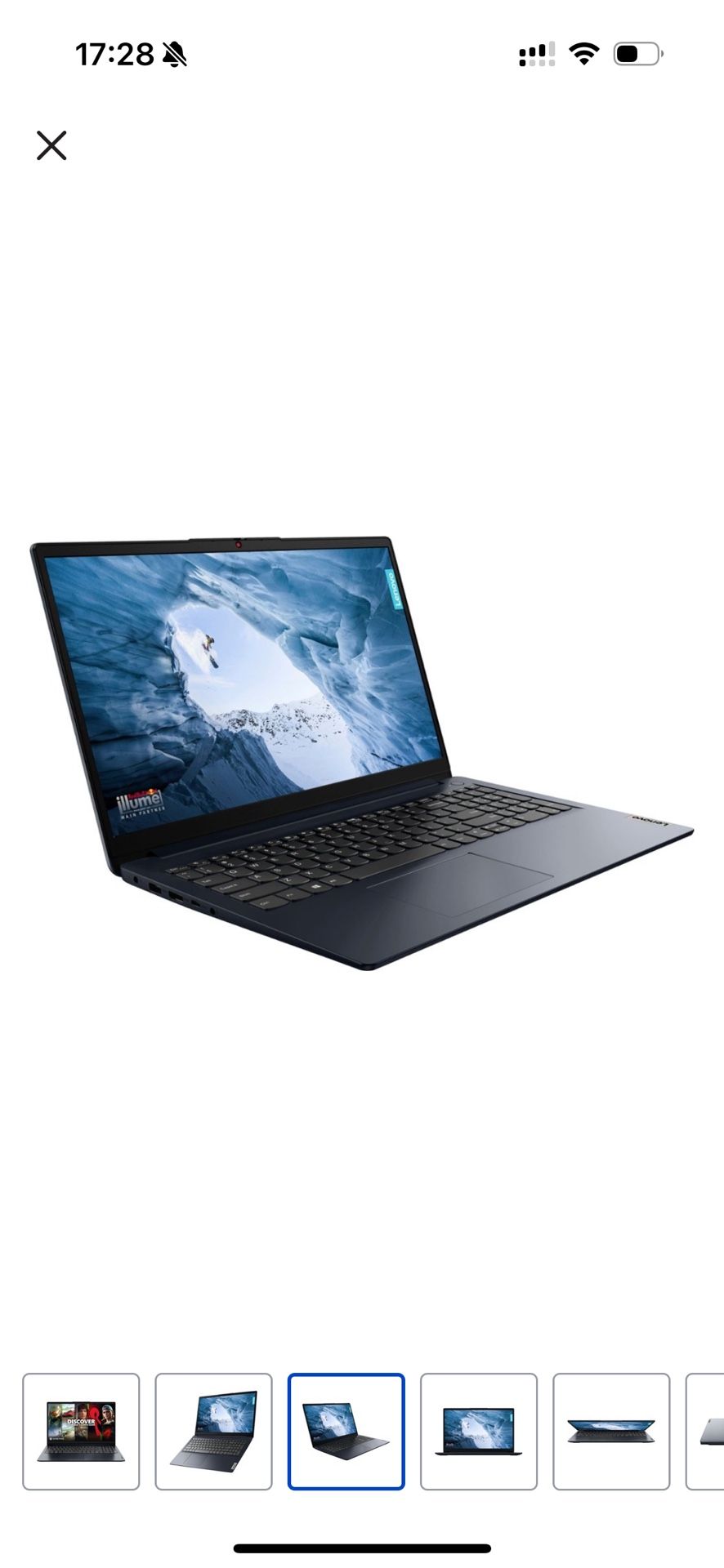 Lenovo - Ideapad 1 15.6" Full HD Touchscreen Laptop - Ryzen 5 7520U with 8GB Memory - AMD Radeon Graphics - 256GB SSD - Abyss Blue