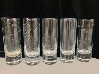 Mikasa Cheers Crystal Shot Glasses - Set of 5 (Incomplete Set)
