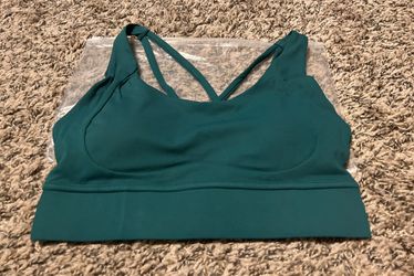 Women’s Strappy Sports Bra with Removable Cups Size Small, Seafoam 