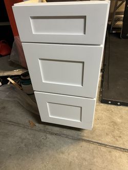 White Vanity Cabinet New 15” W