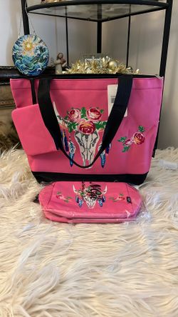Three Piece Pink Womens Tote Set