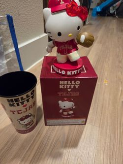 Texas Rangers hello kitty bobblehead and cup