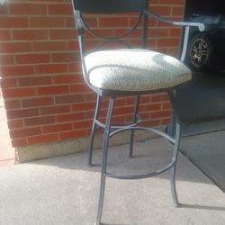 Rotating Adjustable Metal Chair w Cushion 16" x 21" x 44" tall