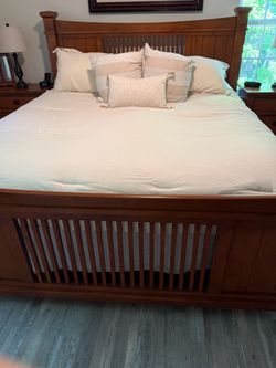 Mission Style Solid Wood King Bed Frame